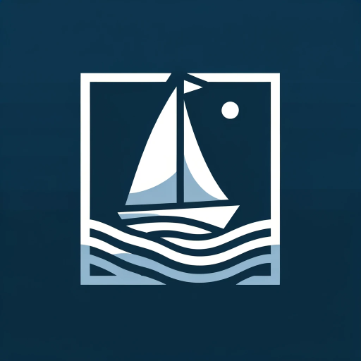 DALL·E 2023-12-28 15.51.23 – A simplistic, minimalist vector illustration of a sailboat with a single sail, gliding on gentle waves. The sailboat is centered in the composition, w