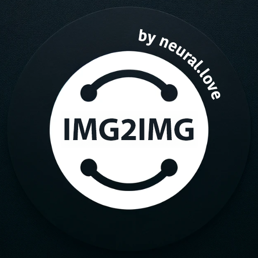 DALL·E 2023-11-16 16.09.25 – A minimalistic and innovative circle logo for startups, featuring the text ‘img2img’ centered within. The logo should be white on a black background, (1)