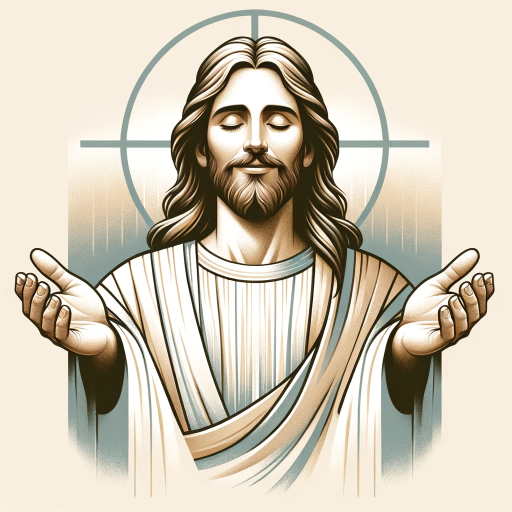 DALL·E 2023-11-16 15.51.21 – Create an image of a figure with a kind and warm expression, similar to traditional artistic depictions of Jesus, with eyes closed and a gentle smile
