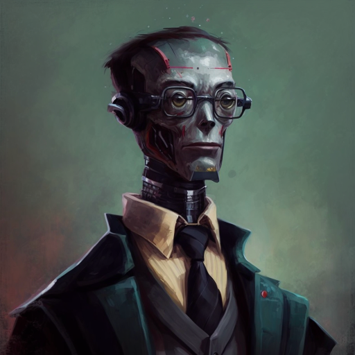 fladdict_portrait_painting_of_smart_robot_scholar_dark_simple_b_3dee636b-4af2-4f78-9fee-d0e42560d79f