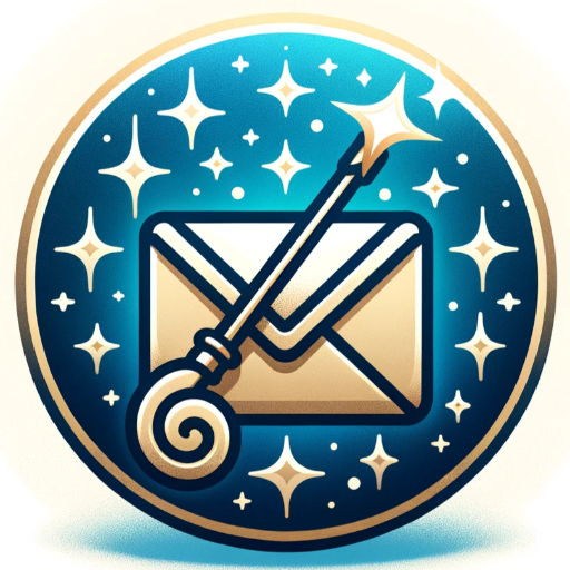 DALL·E 2023-11-21 09.16.36 – Beautiful Circle app icon for Email Charmer, showcasing a stylized envelope with a magic wand and sparkling stars, symbolizing the transformation of e